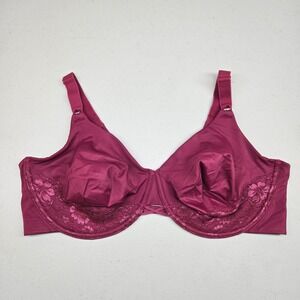 Vanity Fair Women Bra 42D Magenta Floral T Shirt Underwired Lace Strap